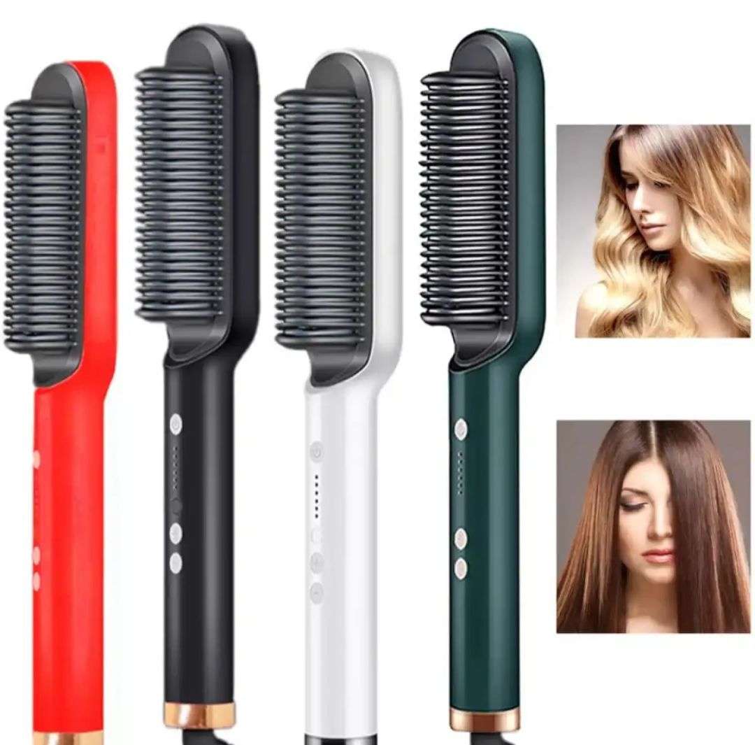 Professional Electric Hair Brush Straightener Heating Combs Hair Styler Curling Iron 909