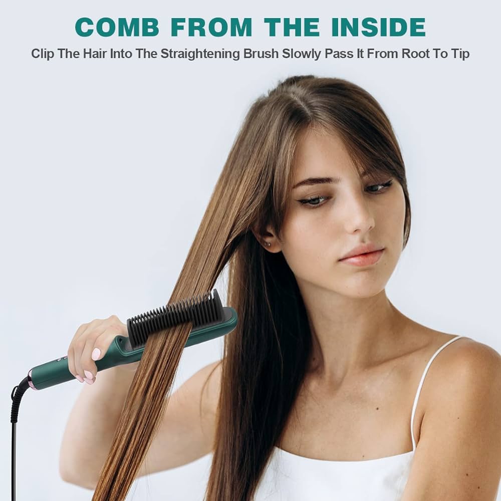 Professional Electric Hair Brush Straightener Heating Combs Hair Styler Curling Iron 909