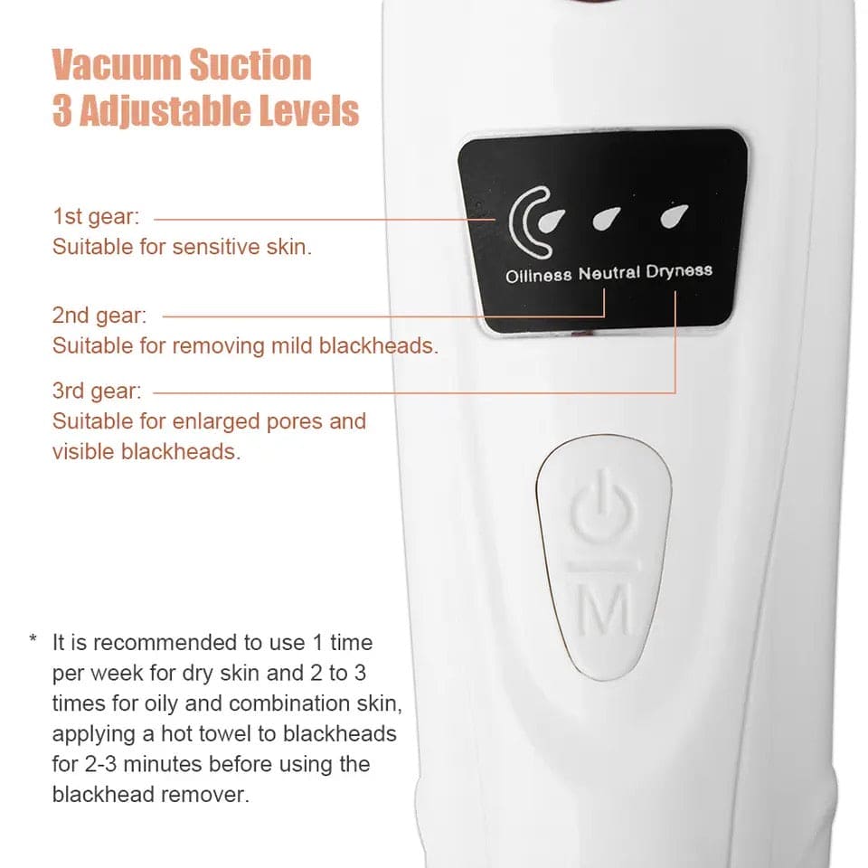 blackhead vacuum machine, dust remover, dirt remover, Pimple Popper Tool Pore Vacuum Black Head Remover, Whitehead Acne remover