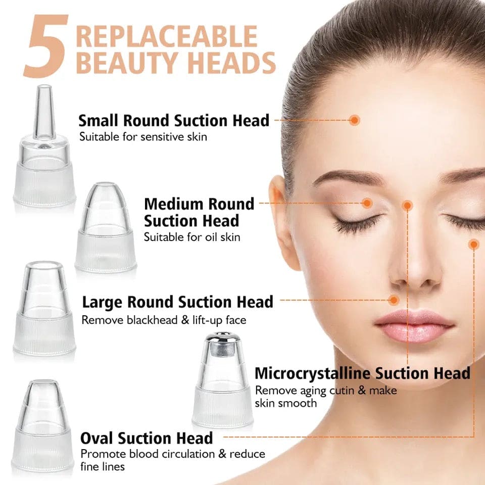 blackhead vacuum machine, dust remover, dirt remover, Pimple Popper Tool Pore Vacuum Black Head Remover, Whitehead Acne remover