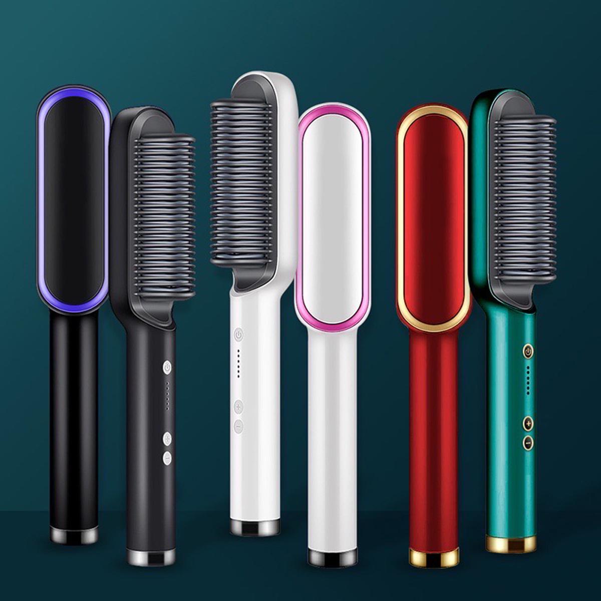 Professional Electric Hair Brush Straightener Heating Combs Hair Styler Curling Iron 909