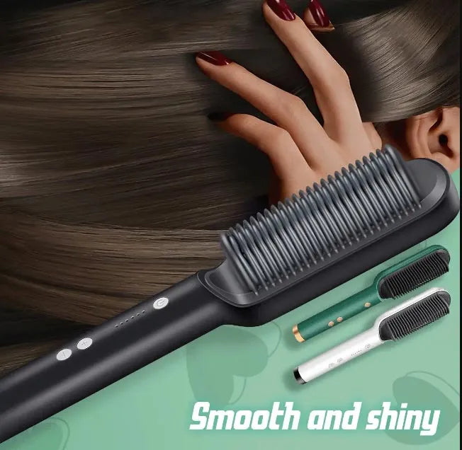 Professional Electric Hair Brush Straightener Heating Combs Hair Styler Curling Iron 909