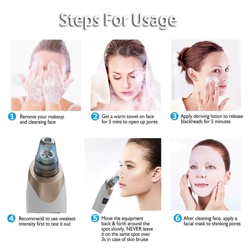 blackhead vacuum machine, dust remover, dirt remover, Pimple Popper Tool Pore Vacuum Black Head Remover, Whitehead Acne remover