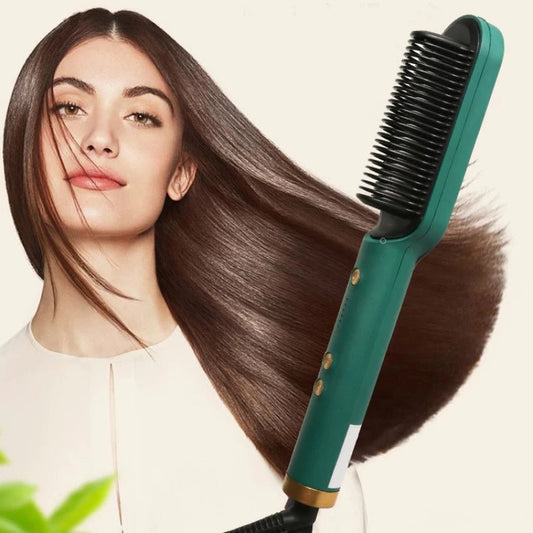 Professional Electric Hair Brush Straightener Heating Combs Hair Styler Curling Iron 909